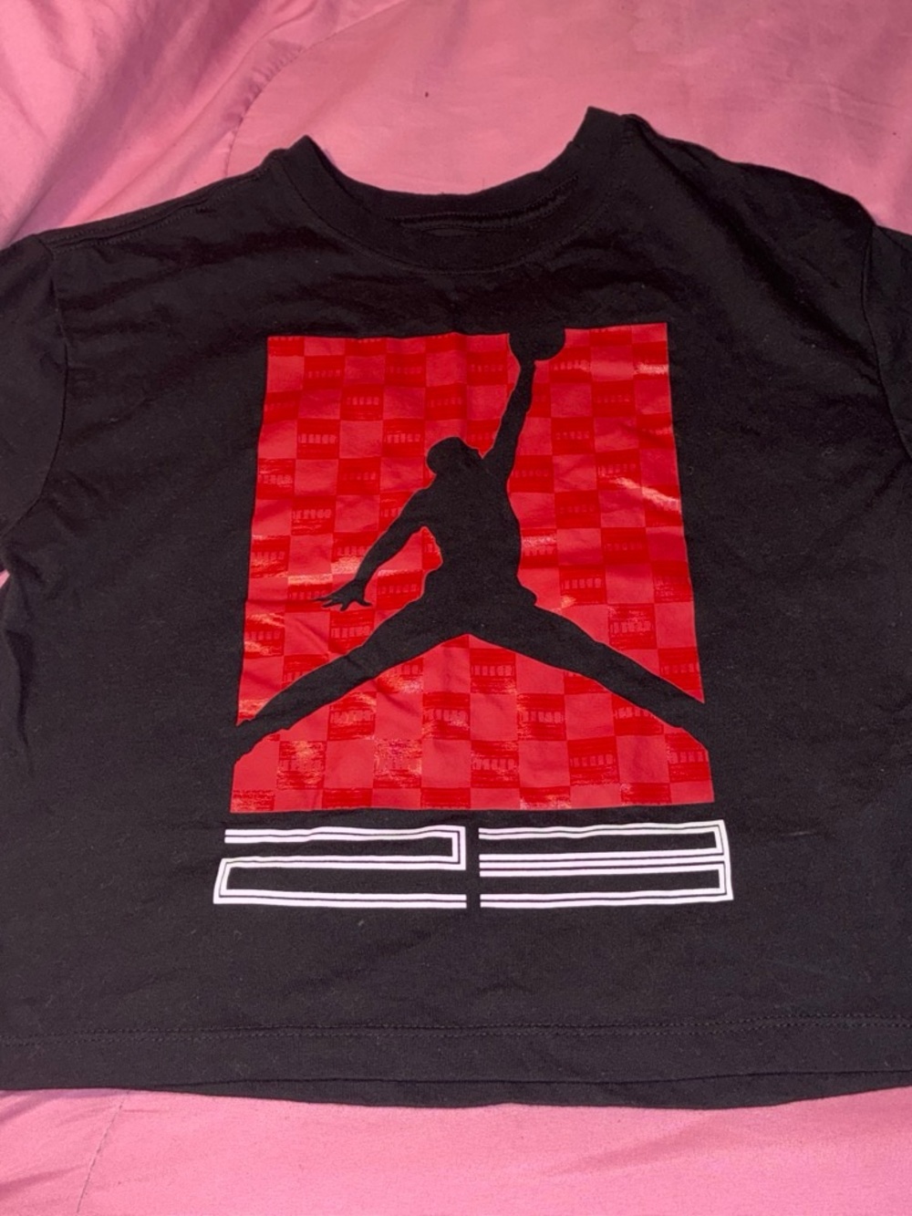 Jordan Black Tee with Red Jumpman Graphic
